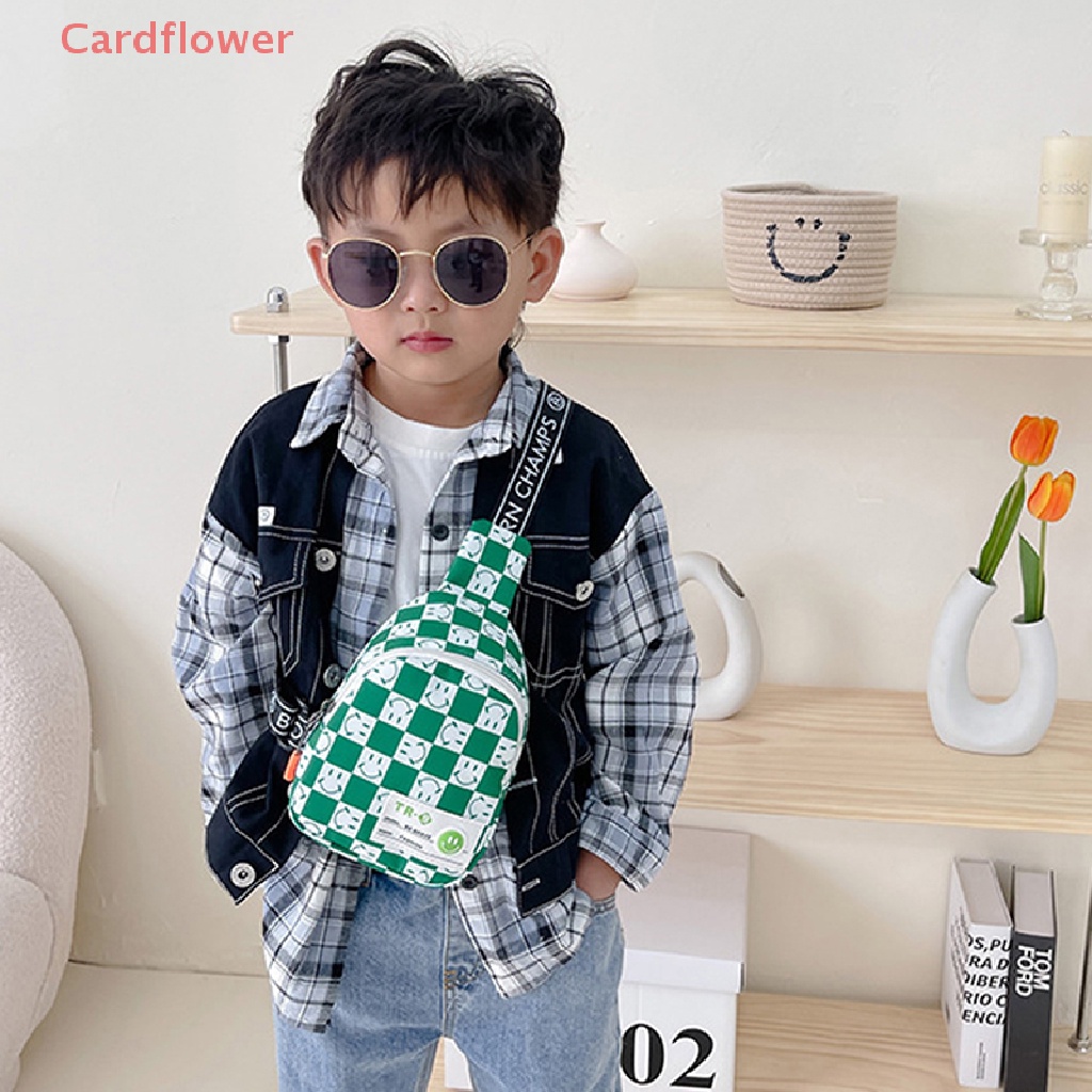 < Cardflower > Túi Vuông Nhỏ Đeo Vai Kẻ Sọc Caro Vintage Dễ Thương Cho Bé Trai