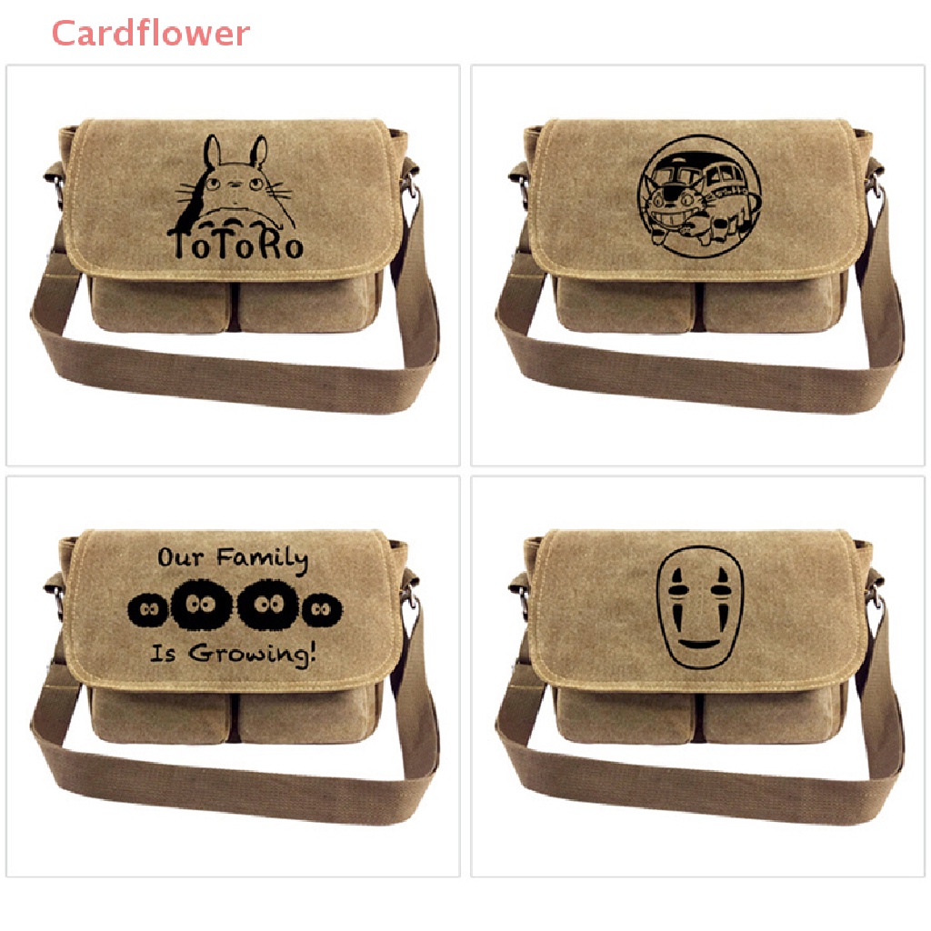 Túi Đeo Chéo Vai Bằng Vải Canvas Họa Tiết Hoạt Hình Anime Mới