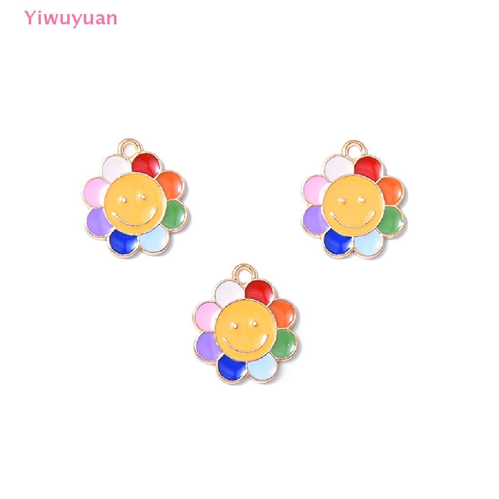 Bộ 10 Bông Hoa Mặt Trời Tráng Men Phụ Kiện Làm Trang Sức Diy Mới