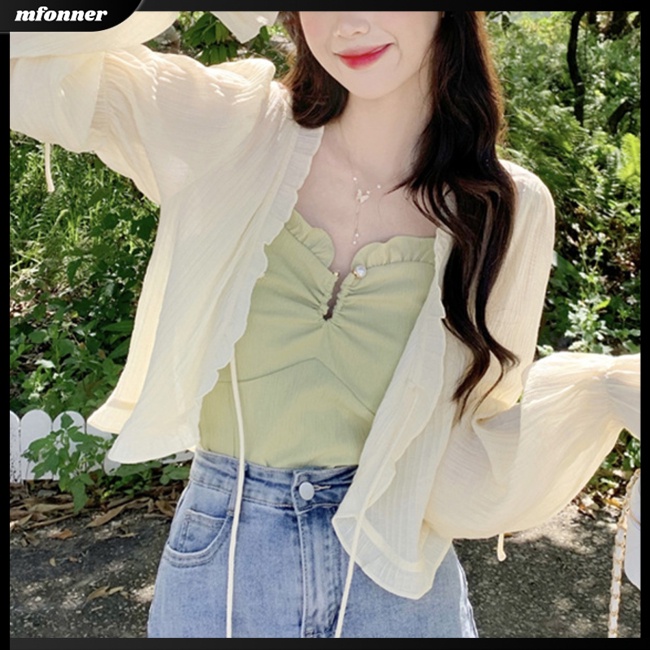 Áo Khoác Chống Nắng Mỏng Tay Dài Màu Sắc Đơn Giản Thoáng Khí Thời Trang Mùa Hè Cho Nữ