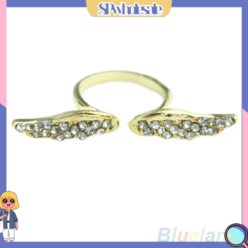 &lt;SPwholesale&gt; Nhẫn Hở Mạ Vàng Hình Đôi Cánh Thiên Thần Phong Cách Retro