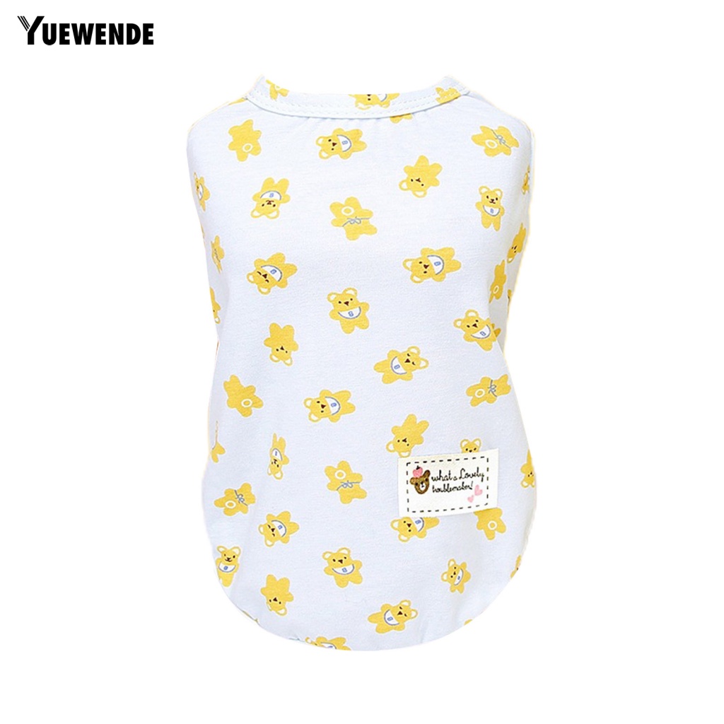 Yue.z Áo Sơ Mi Cotton Mềm Mại Họa Tiết Gấu Hoạt Hình Mặc Hàng Ngày Cho Cún Cưng