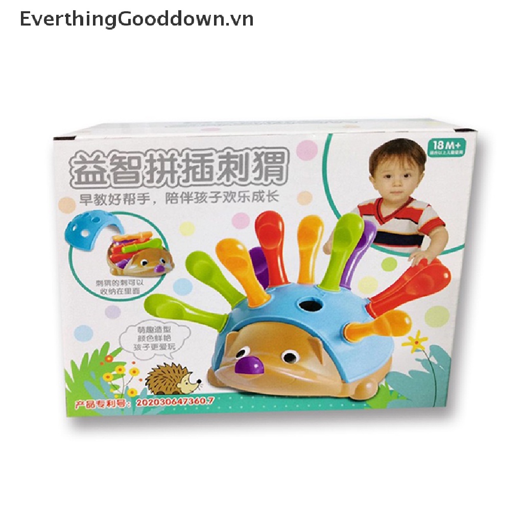 Everthinggooddown 1 Đồ Chơi Xếp Hình Nhím Đầy Màu Sắc Giáo Dục Theo Phương Pháp Montessori DIY vn
