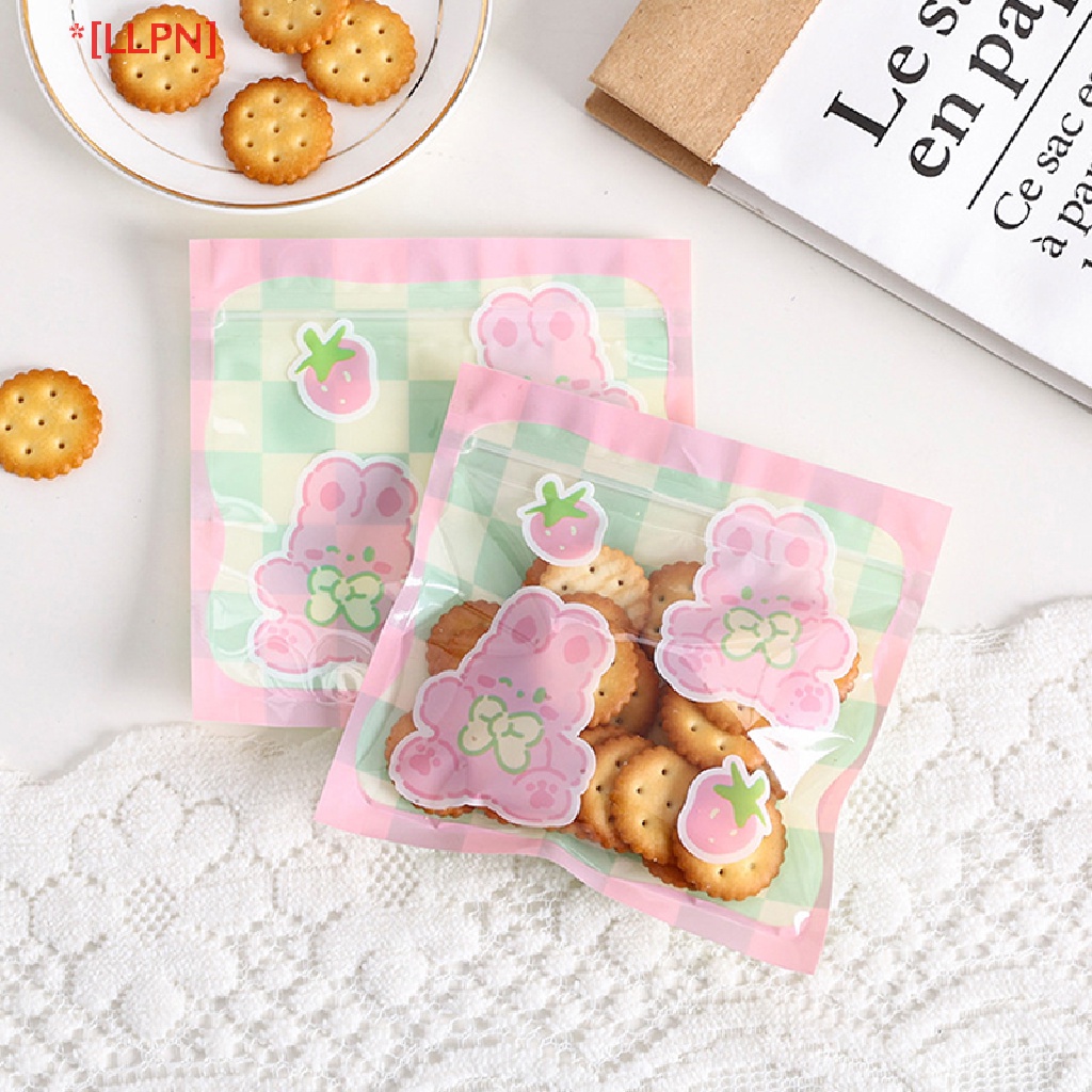 Set 10 Túi Nhựa Đựng Bánh Kẹo Có Khóa Kéo Kiểu Dáng Dễ Thương