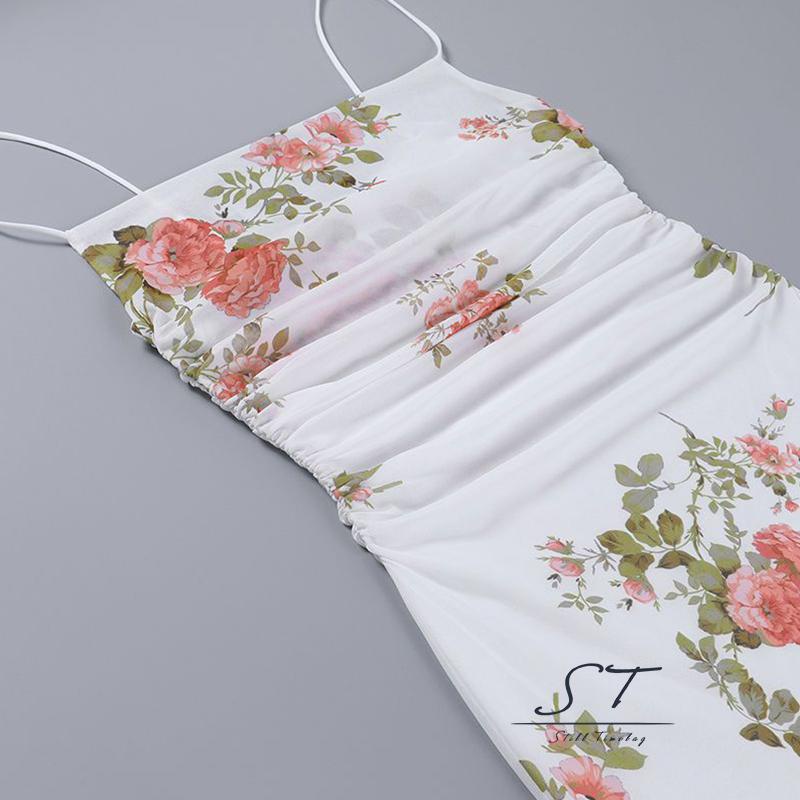 Đầm Dáng Ôm Không Tay In Hoa Thời Trang Mùa Hè CY03 Cho Nữ