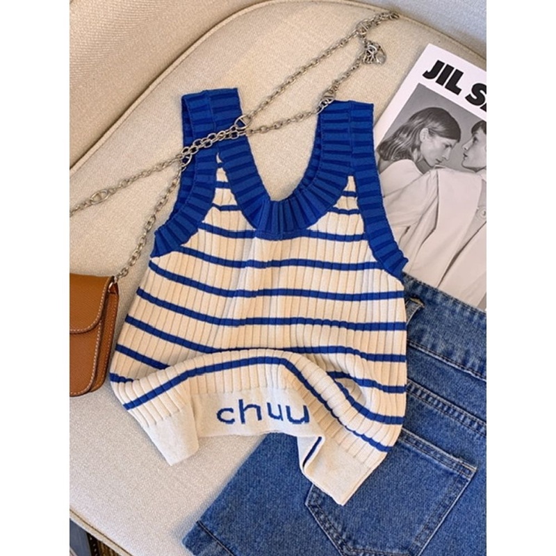 Áo Hai Dây Họa Tiết Kẻ Sọc Thời Trang Mùa Hè Cho Nữ