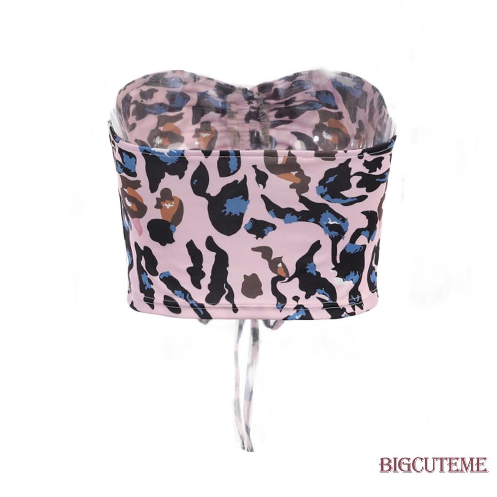 Áo Croptop Sát Nách Dây Rút Hở Lưng In Họa Tiết Thời Trang Mùa Hè Cho Nữ