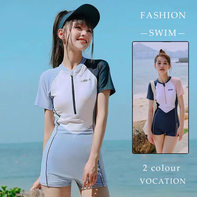 Bộ Đồ Bơi Một Mảnh Kiểu Dáng Thể Thao Phong Cách Thời Trang Hàn Quốc Dành Cho Nữ