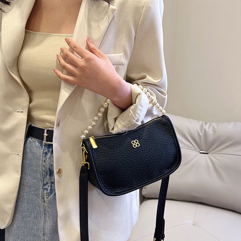 Ielgy Túi Đeo Vai Đính Ngọc Trai Đơn Giản Chất Lượng Cao Phong Cách retro Cho Nữ