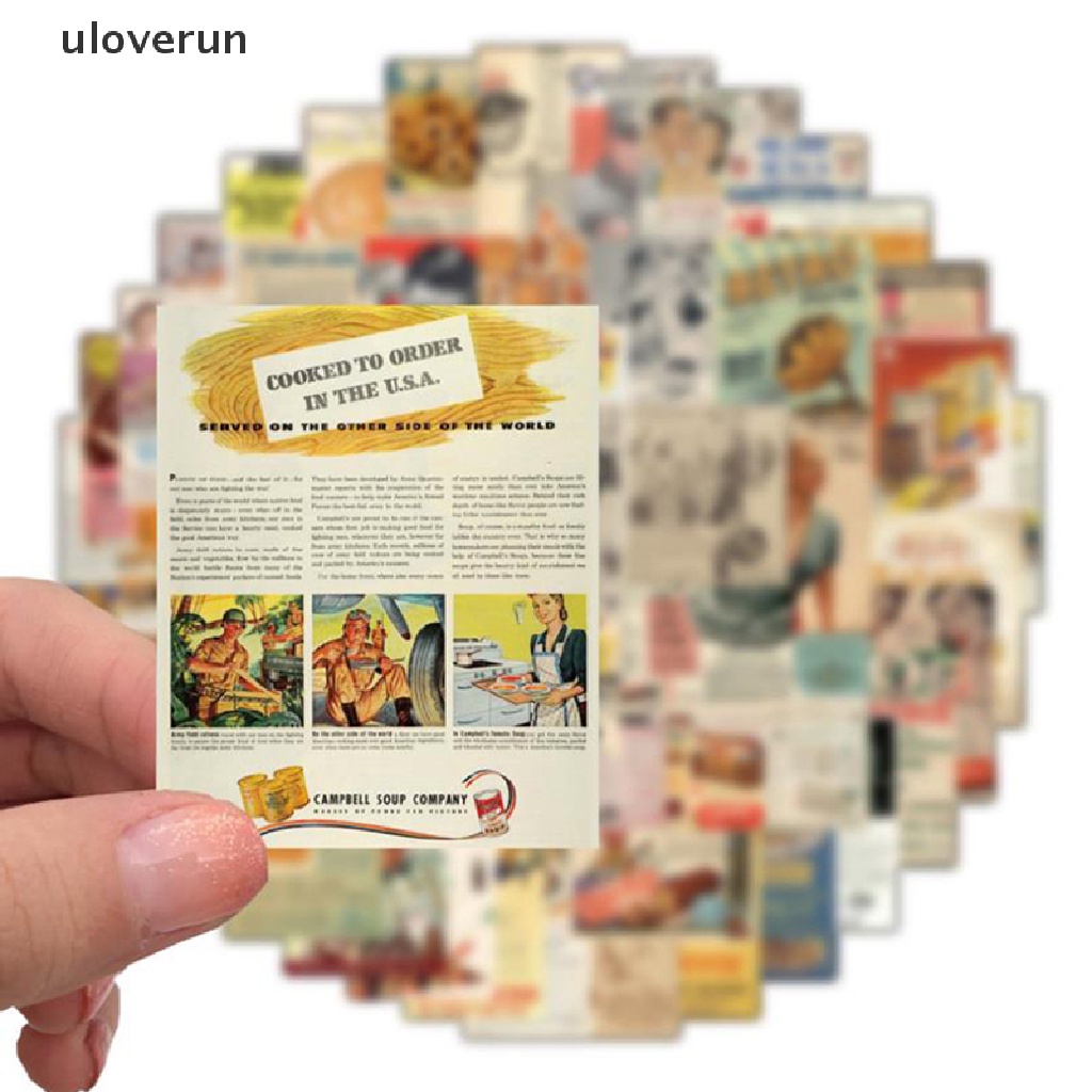 Set 50 Tấm Áp Phích Dán Trang Trí Mũ Bảo Hiểm / Guitar / Guitar Họa Tiết Graffiti Kiểu Âu Mỹ