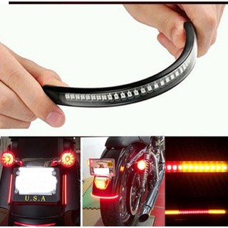 Flexible 48 led motorcycle light bar strip tail turn signal tail rear brake stop bulb lamp brake light 2835 3014 smd dual color