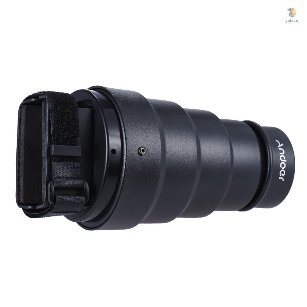 ANDOER Đèn Snoot Light Modifier w / 50 Độ Thay Thế Màu Tổ Ong Cho Neewer Yongnuo Godox Meike Vivitar Chụp Ảnh