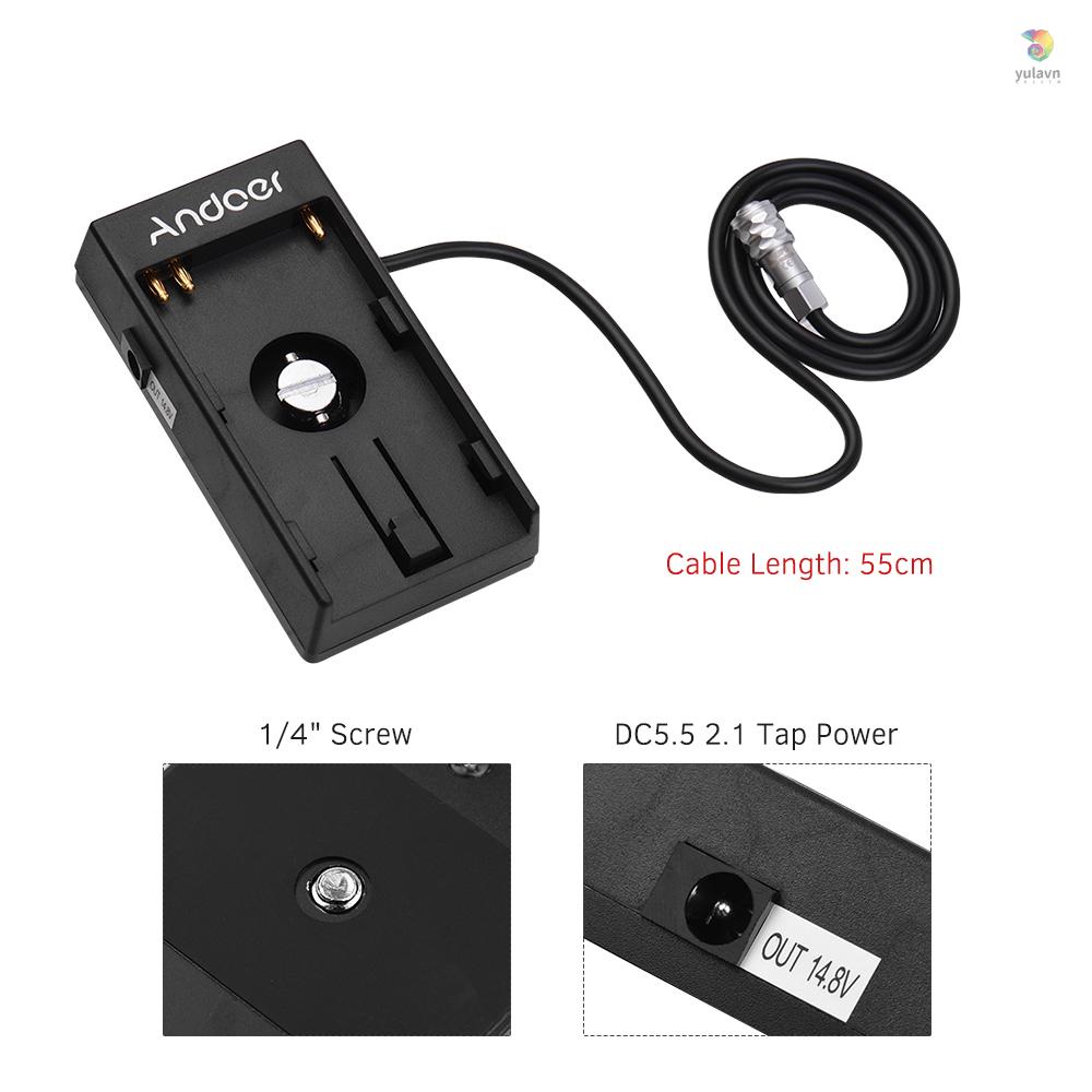 Tấm Chuyển Đổi Nguồn Pin Andoer Với Ốc Vít 1 / 4 Inch Cho Pin Blackmagic Cinema BMPCC 4K BP-U30 U60 U90 BP-U