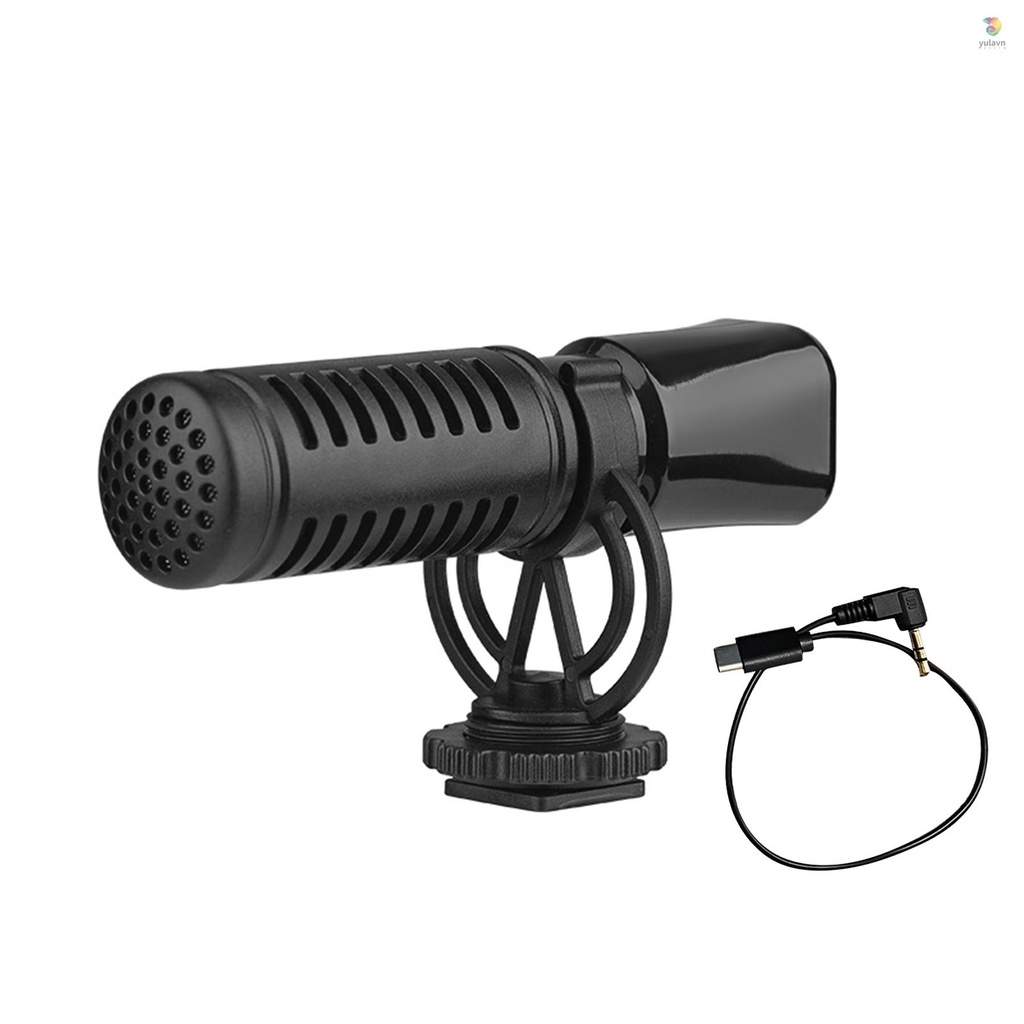 Micro Mini Cardioid Có Giá Đỡ Chống Sốc Phích Cắm Type-C Cho Điện Thoại Thông Minh Vlog Live Stream
