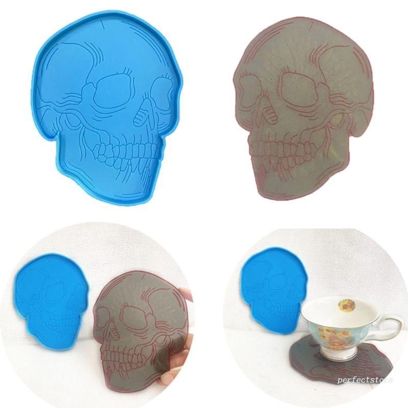 Khuôn Silicone Làm Đế Lót Ly Hình Đầu Lâu Độc Đáo