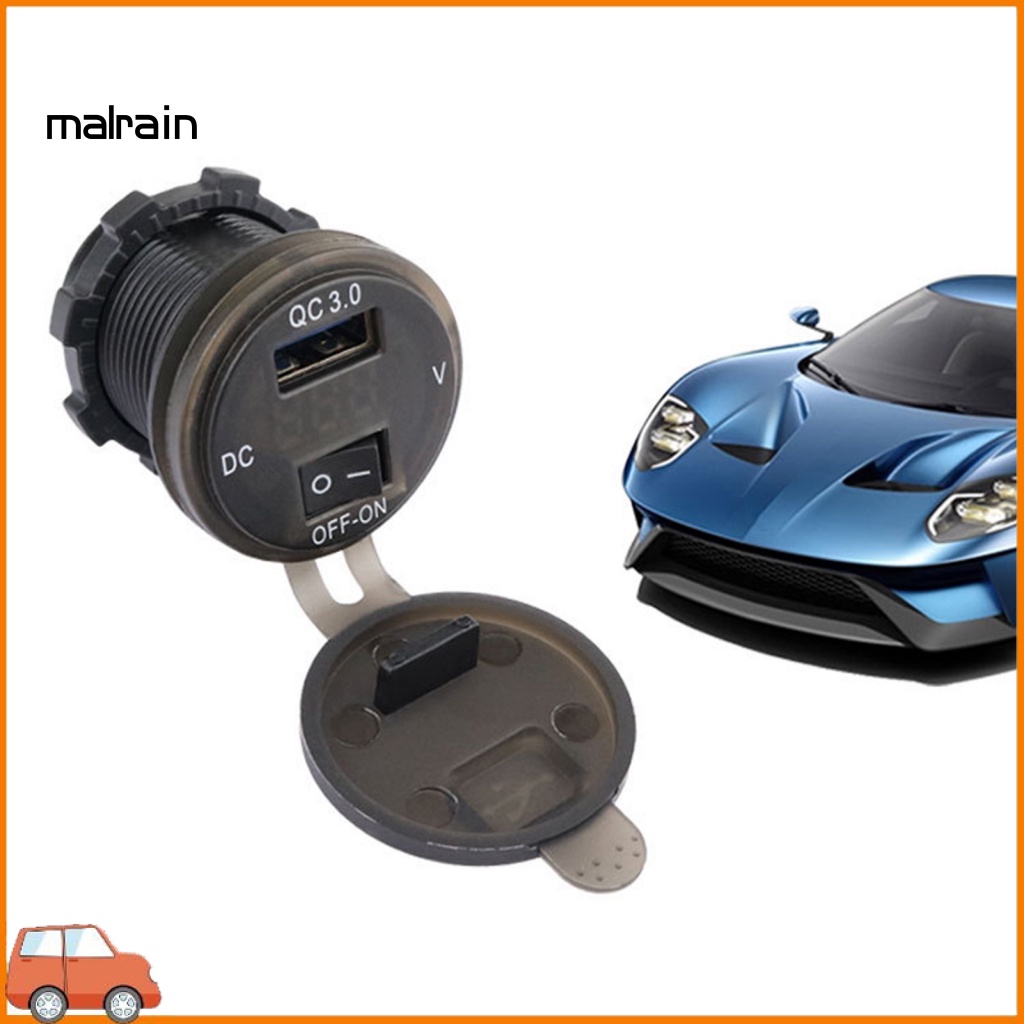 Tẩu Sạc Nhanh Cho Xe Hơi RV 12V / 24V QC3.0 USB Có Màn Hình Hiển Thị Kỹ Thuật Số