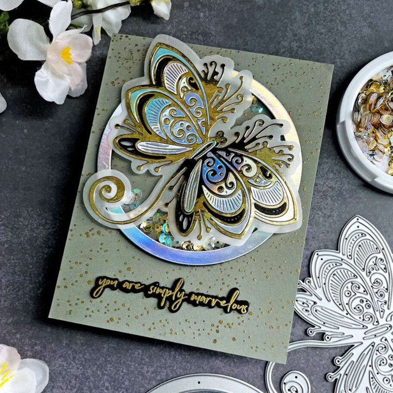 Khuôn Cắt Giấy Kim Loại Trang Trí Hình Bươm Bướm