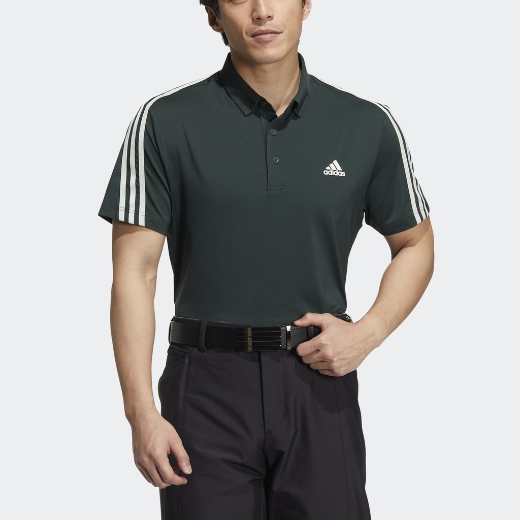 Adidas Đánh gôn Áo Polo 3 Sọc AEROREADY Nam màu xanh lá HG8271