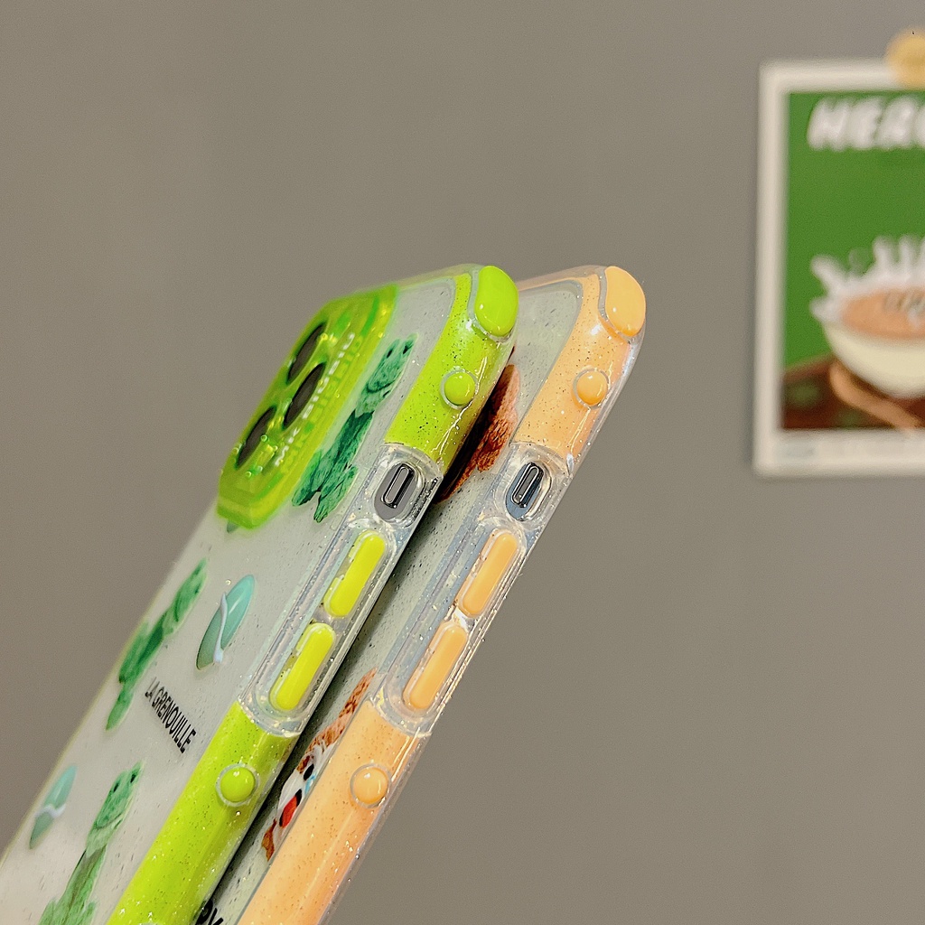 Ốp Điện Thoại tpu Dẻo Trong Suốt Họa Tiết Hoạt Hình Chú Gấu &amp; Ếch Cho iphone 13 14 12 11 pro max