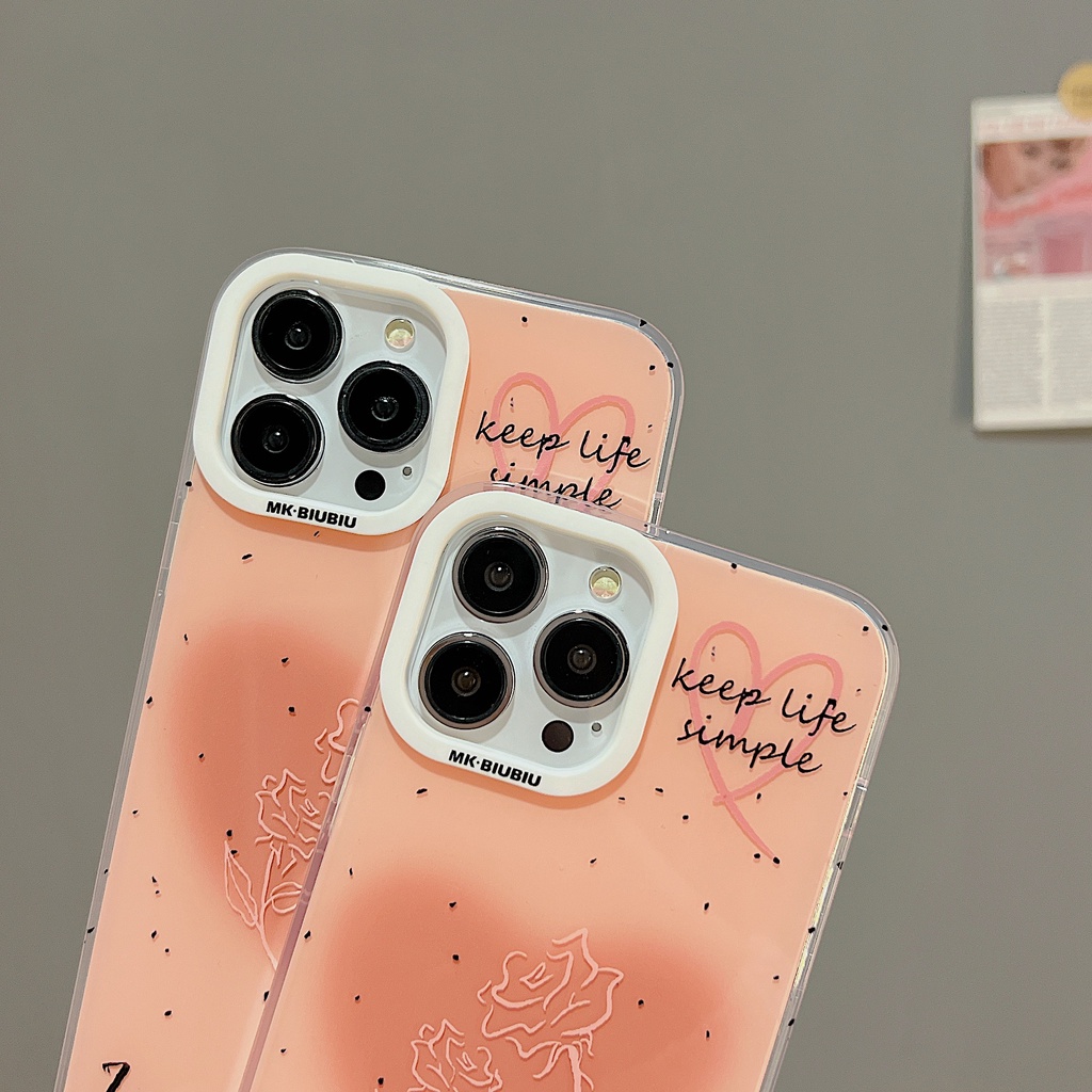 Ốp Điện Thoại TPU Dẻo Trong Suốt Họa Tiết Hoa Hồng Đơn Giản Xinh Xắn Cho iphone 14 13 11 12 Pro Max