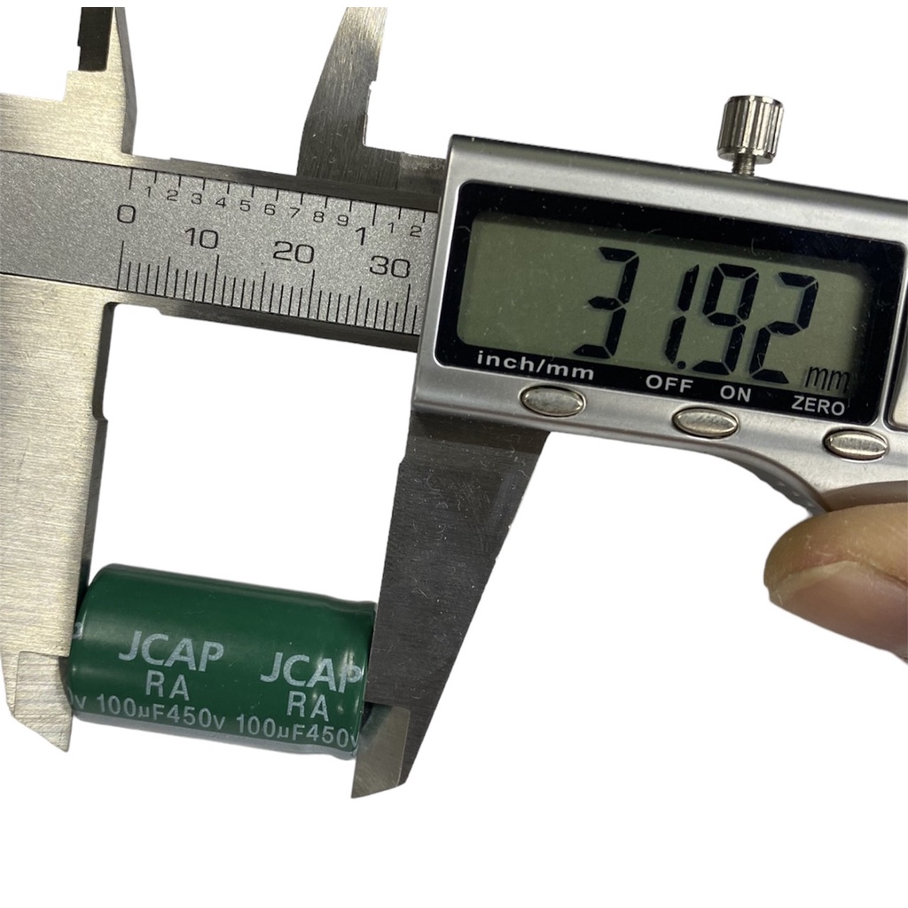 Tụ lộc nguồn 100uF 400V tháo máy màu Xanh - Đen chân mềm (18x25mm) - Linh kiện điện tử QUỲNH DIỄN