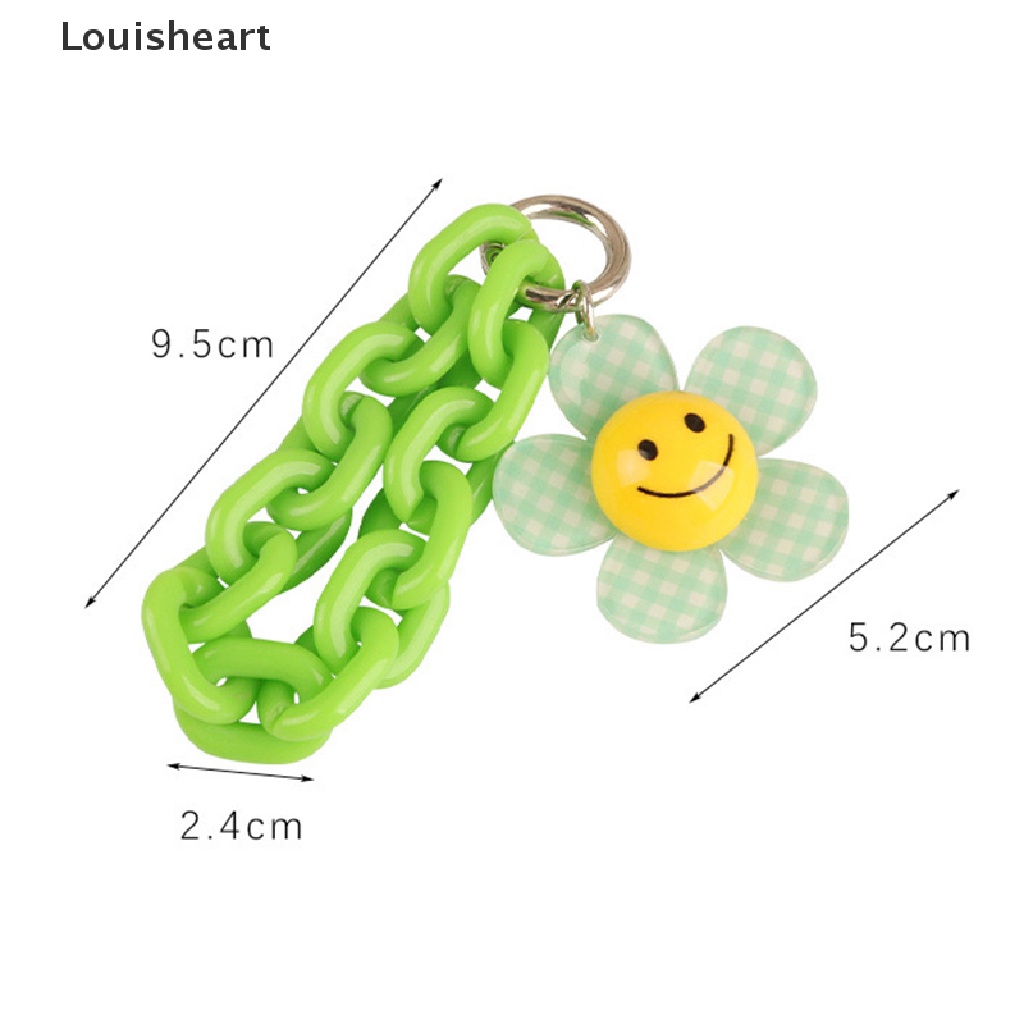 Louisheart Móc Khóa Hình Hoa Hướng Dương Mặt Cười Màu Kẹo Ngọt Có Dây Đeo Trang Trí Ba Lô Đồ Chơi Cho Nữ TFG
