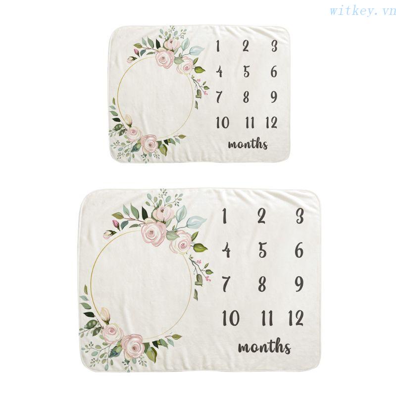 Chăn In Họa Tiết Vòng Hoa Đánh Dấu Cột Mốc Phát Triển Theo Tháng Làm Phụ Kiện Chụp Ảnh Cho Bé