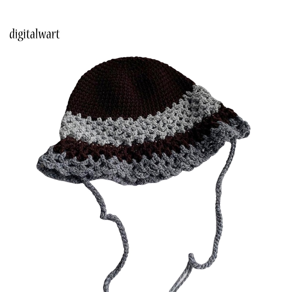 Kỹ Thuật Số| Mũ Bucket Dệt Kim Vành Tròn Màu Sắc Thời Trang Cho Nữ