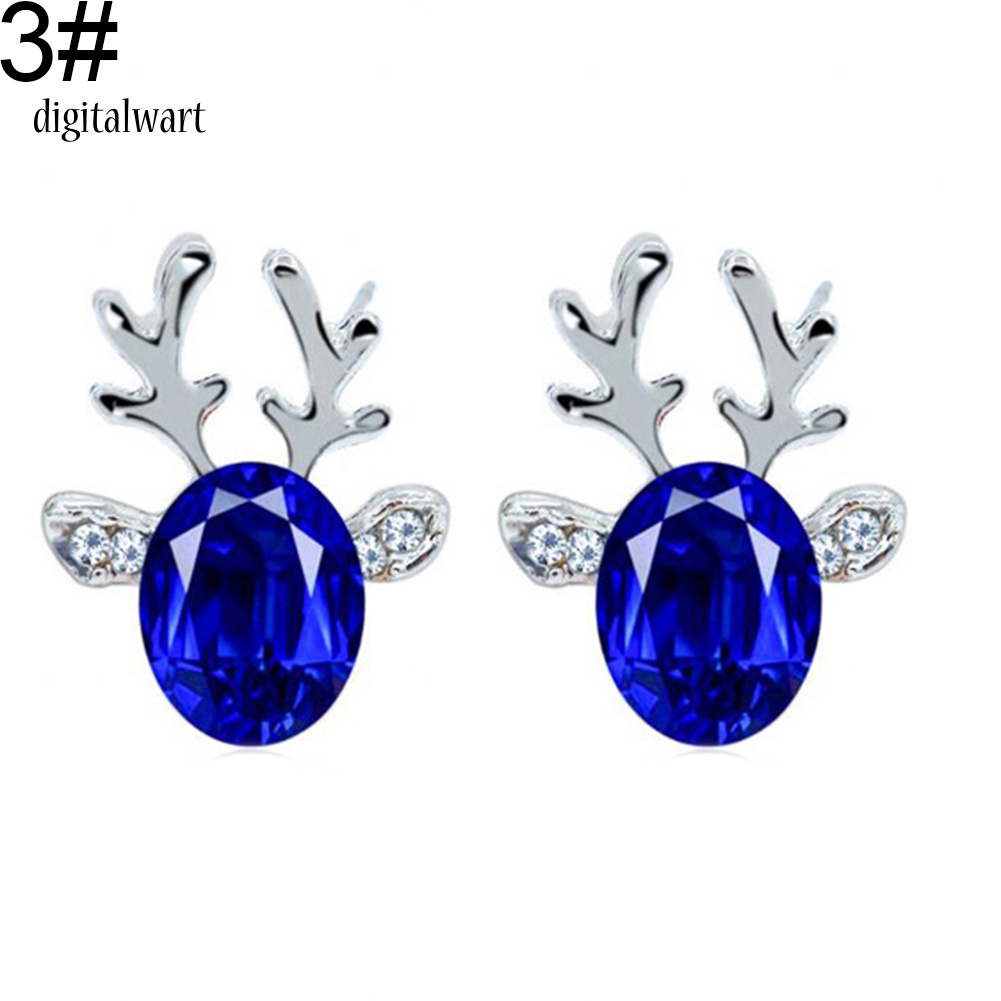 Kỹ Thuật Số| Bông Tai HìNh SừNg Hươu 3D ĐíNh Đá Sang TrọNg