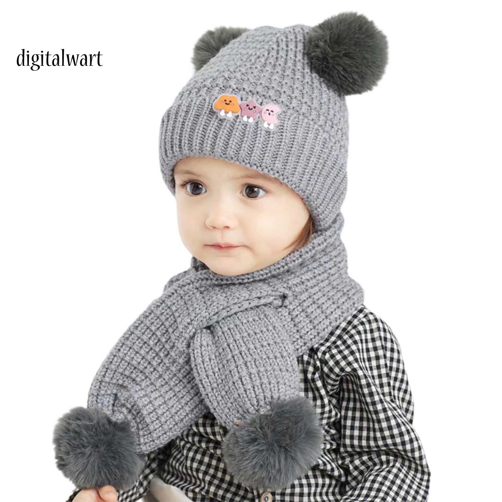 Kỹ Thuật Số| Set Mũ + Khăn Choàng Cổ Hoạ Tiết Trăng Sao Đáng Yêu Cho Bé Sự Bảo Vệ