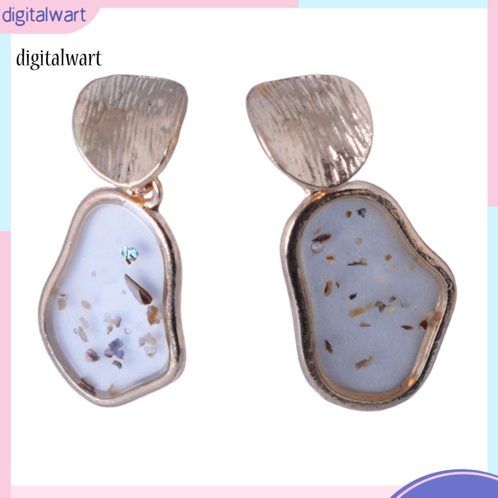 Kỹ Thuật Số| 2 Bông Tai Vỏ Sò Hình Vuông Bằng Hợp Kim Phong Cách Retro Dành Cho Nữ