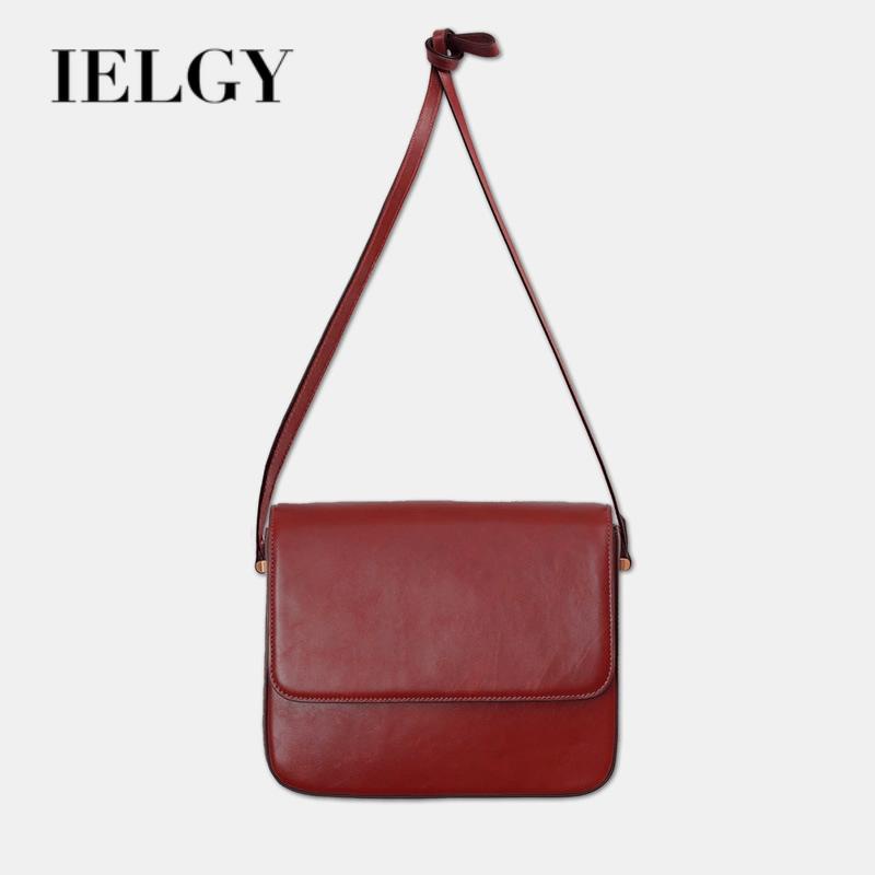 Ielgy Túi Đeo Vai Hình Vuông Có Dây Kéo Phong Cách retro niche Dễ Phối Đồ Chất Lượng Cao Cho Nữ