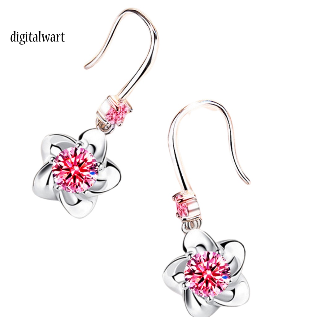 Kỹ Thuật Số| 1 Đôi Bông Tai Hình Hoa Đính Đá Lấp Lánh Dành Cho Nữ