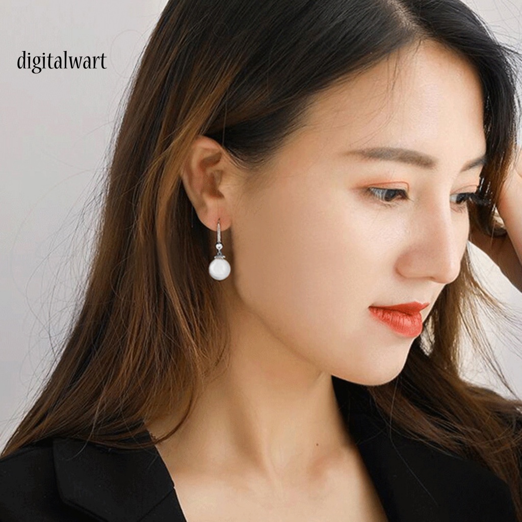 Kỹ Thuật Số| 1 Đôi Bông Tai Móc Đính Ngọc Trai Giả Lấp Lánh Thời Trang Dự Tiệc