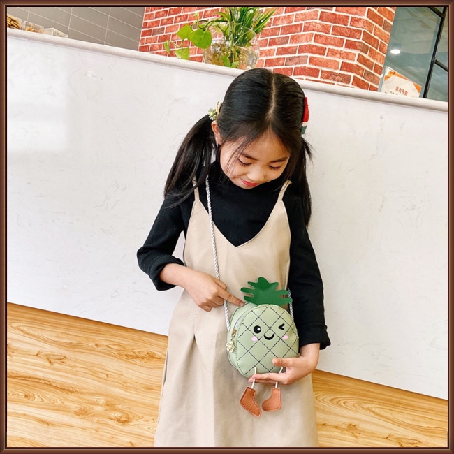 Túi Đeo Chéo Vai Hình Quả Dứa Hoạt Hình Nhiều Màu Sắc Dành Cho Trẻ Em
