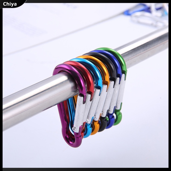 Set 5 Móc Khóa Carabiner Bằng Hợp Kim Nhôm An Toàn Cho Hoạt Động Thể Thao Ngoài Trời