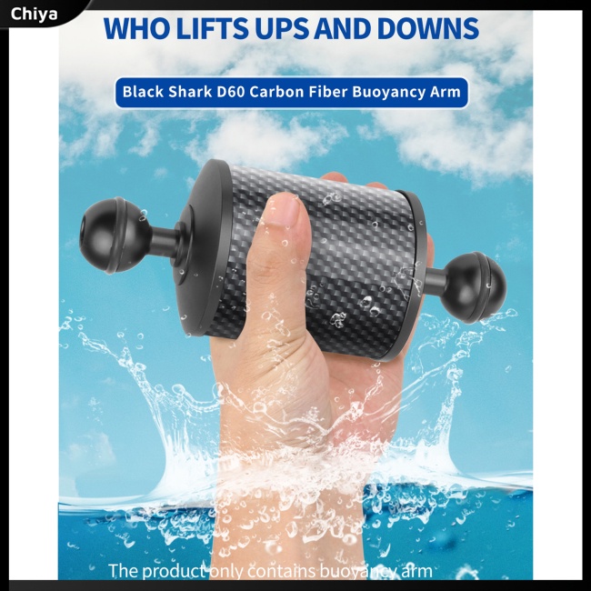 Cánh Tay Phao 5 / 8 / 10 / 12inch D60mm Bằng Sợi Carbon Kèm Đầu Bi 1 Inch Hỗ Trợ Chụp Ảnh Dưới Nước