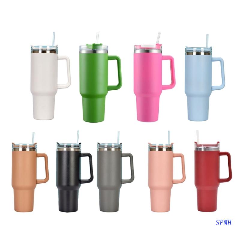 Cốc Đựng Cà Phê Bằng Thép Không Gỉ Có Tay Cầm Và Nắp Đậy Dung Tích 40oz