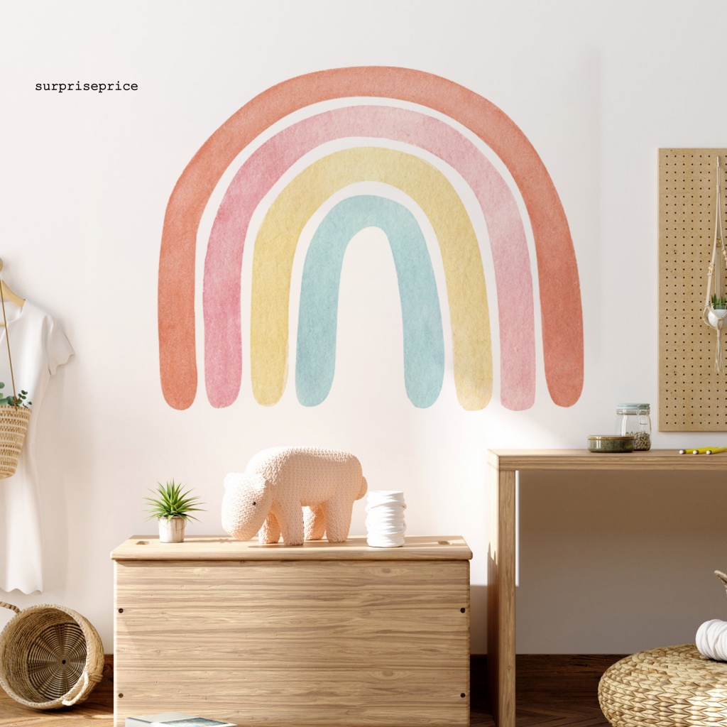 Sticker PVC Dán Tường Họa Tiết Cầu Vồng Tinh Tế Trang Trí Phòng Trẻ Em