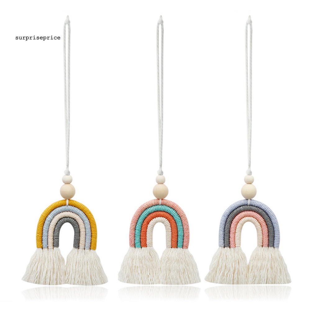 Phụ Kiện Treo Tường Trang Trí Phòng Ngủ Hình Cầu Vồng Bằng Dây Cotton Bện Độc Đáo