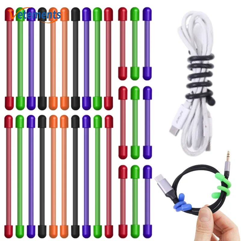 Dụng Cụ Quấn Dây Cáp Bằng Silicone Nhiều Kích Cỡ Màu Sắc Ngẫu Nhiên