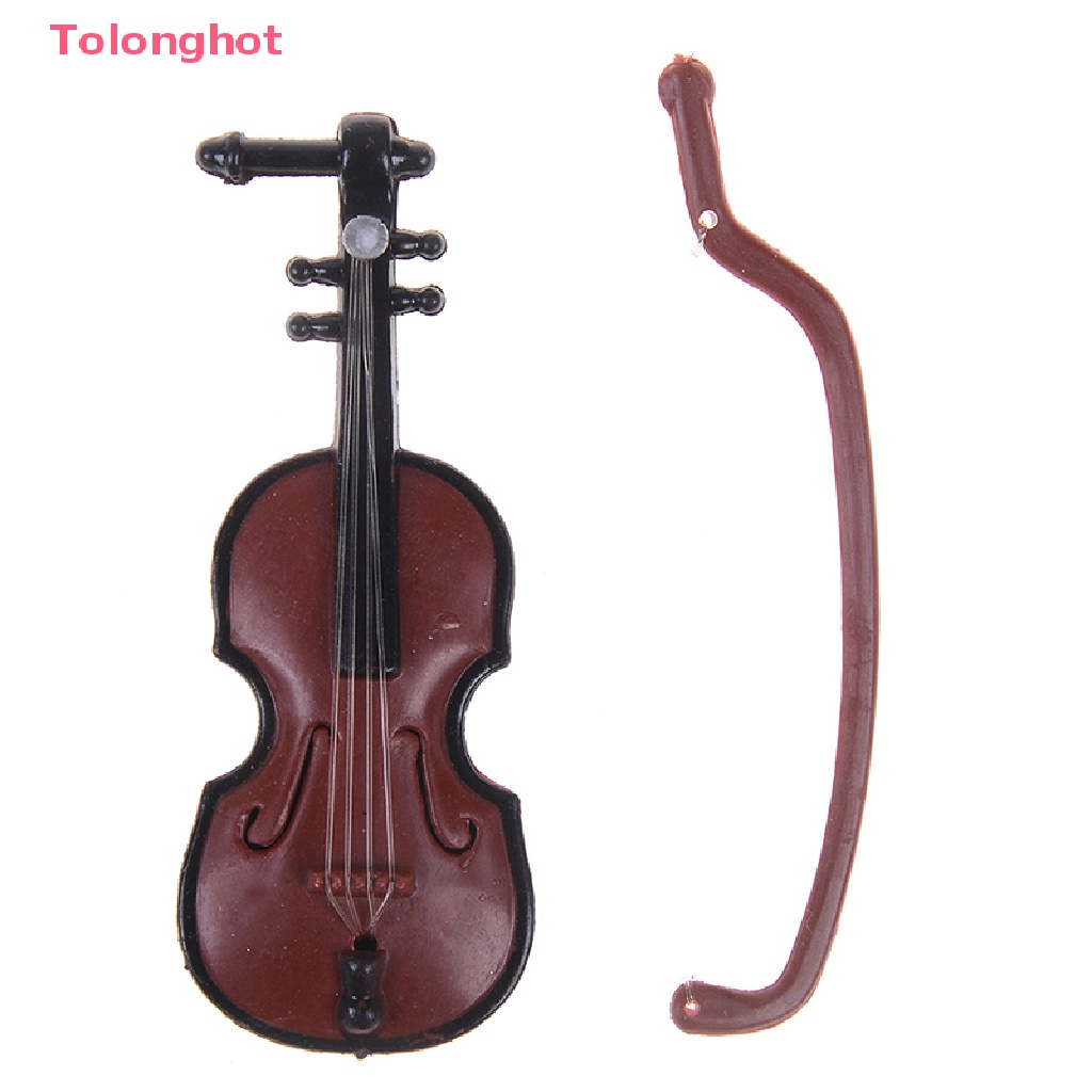 Bộ 2 Cây Đàn violin mini Bằng Nhựa diy Trang Trí Nhà Búp Bê
