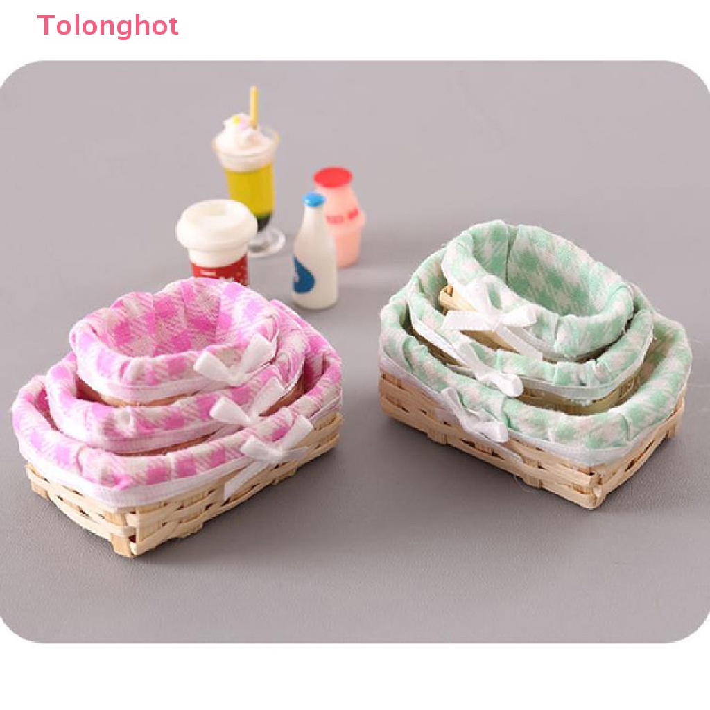 1 Set Giỏ Đựng Thức Ăn Trái Cây / Rau Củ Mini 1: 12 Trang Trí Nhà Búp Bê