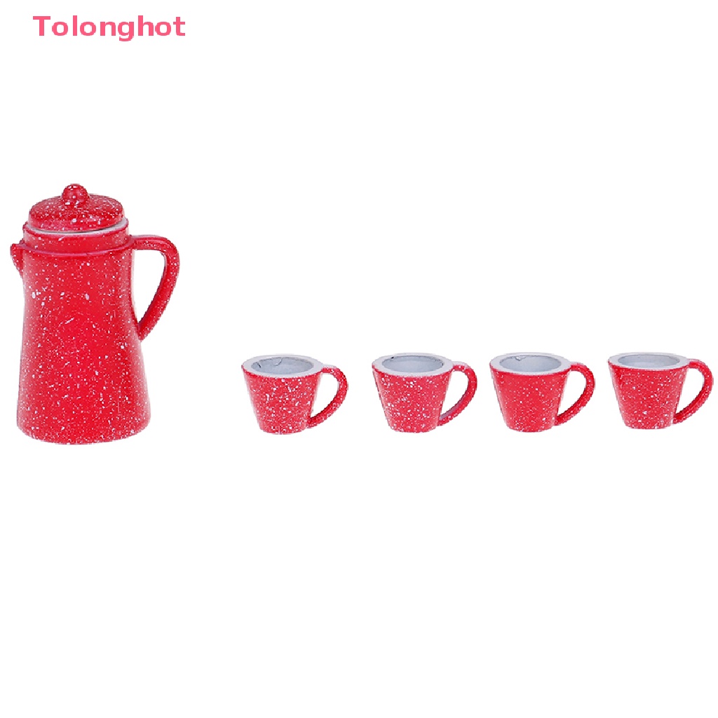 Set 5 Ấm Trà Mini Tỉ Lệ 1: 12 Dùng Trang Trí Nhà Búp Bê