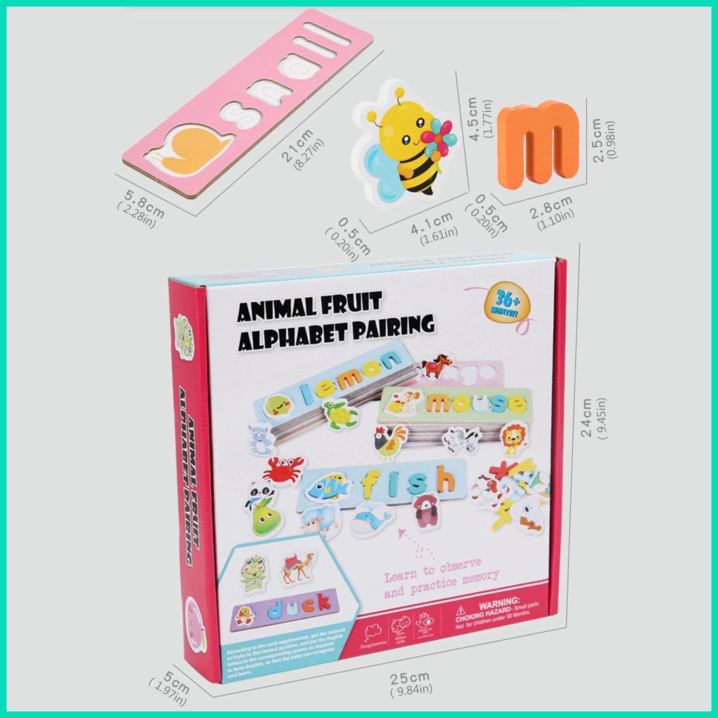 Bộ Đồ Chơi Xếp Hình Bảng Chữ Cái + 18 Thẻ 52 Chữ Cái Vui Nhộn Cho Bé