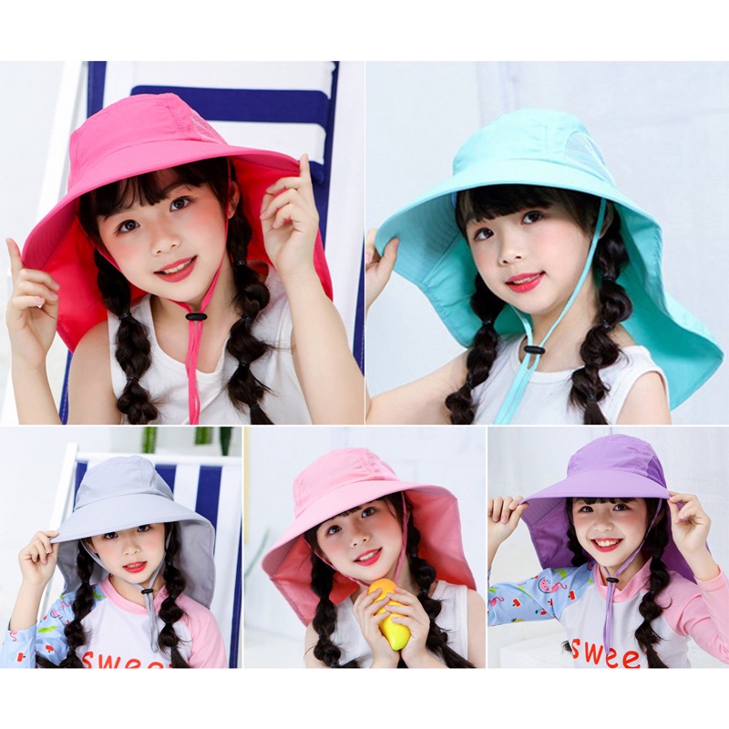 Mũ Rộng Vành Chống Nắng Có Tấm Che Cổ Tiện Dụng Thời Trang Hè Cho Nam Và Nữ