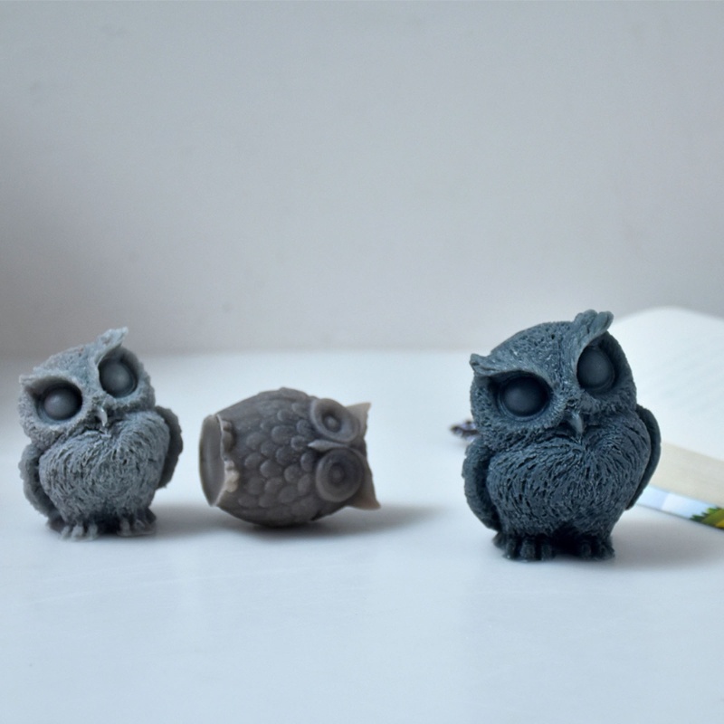 Khuôn Silicon Làm Nến Thơm Hình Chim Cú 3D Siêu Dễ Thương