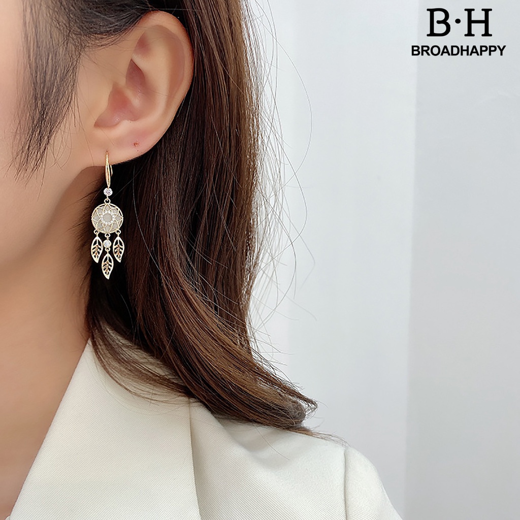 1 Cặp Bông Tai bh.f / 1 Cặp Hình Dreamcatcher Đính Đá Thời Trang