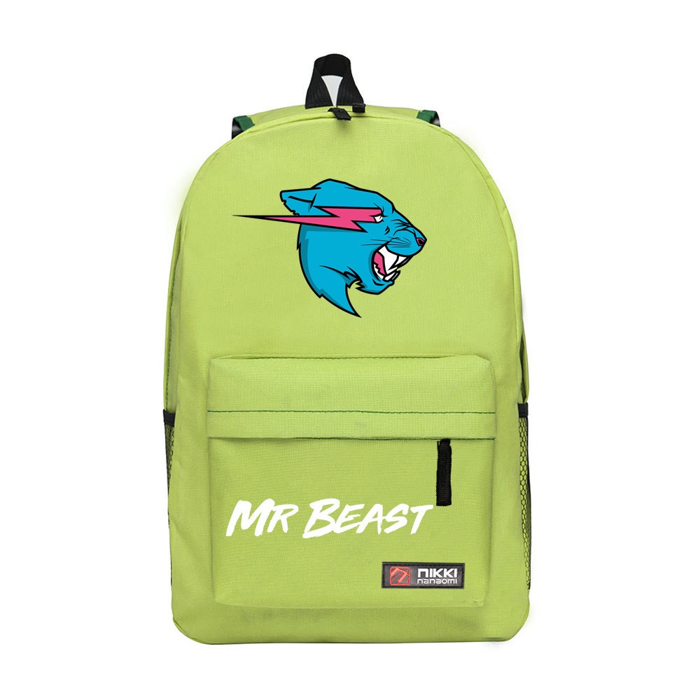 Mr Beast Balo Cỡ Lớn Thoáng Khí Có Khóa Kéo In Hình Mèo Tia Chớp Trẻ Trung