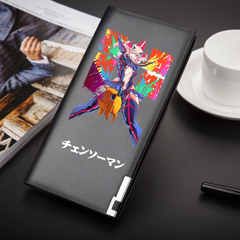 Sbh Ví Da pu Dáng Dài Sức Chứa Lớn Có Nhiều Ngăn Đựng Thẻ In Hình anime chainsaw man Thời Trang Cho Học Sinh shb